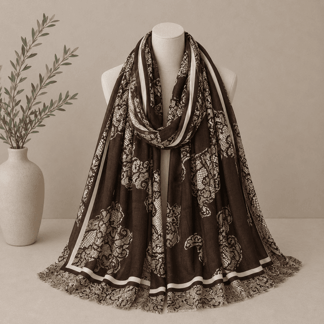 Hovedbilde RE-J213 Skjerf viscose - brun