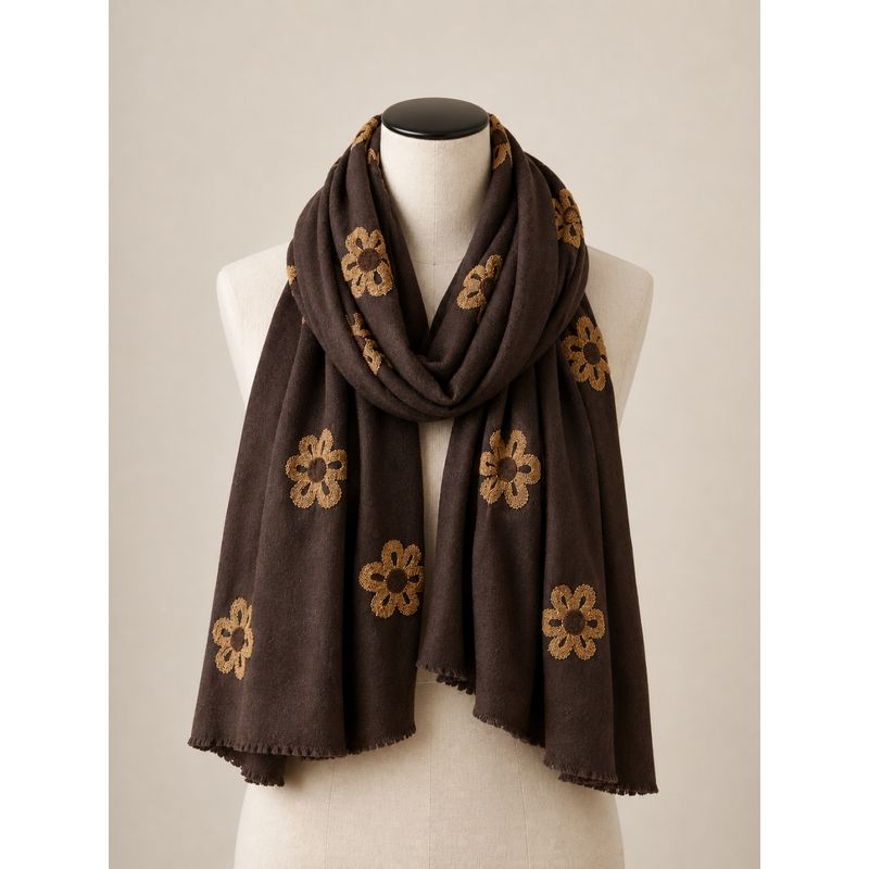 RE-L45 Skjerf mellomtykk viscose - brun