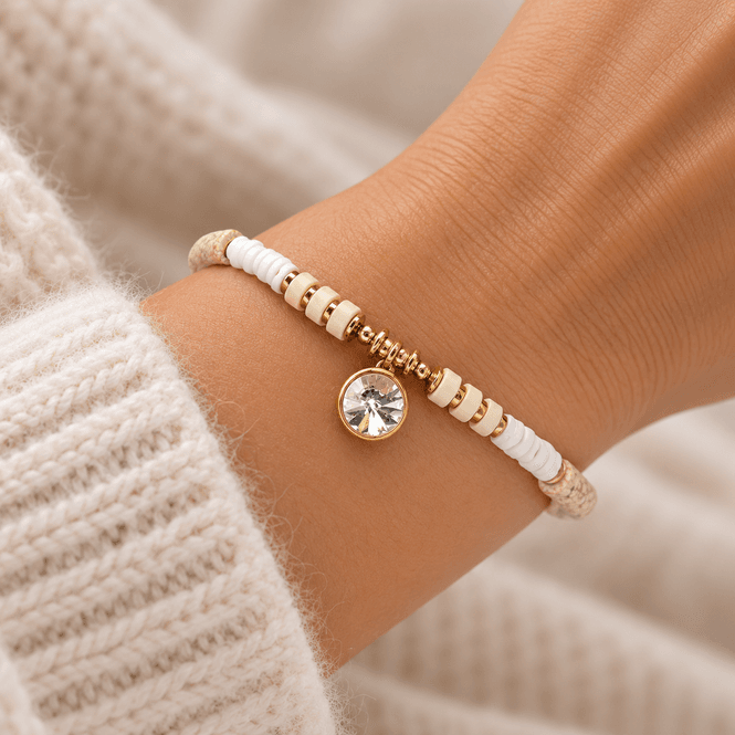Hovedbilde Armbånd hvit/gull 2141 
