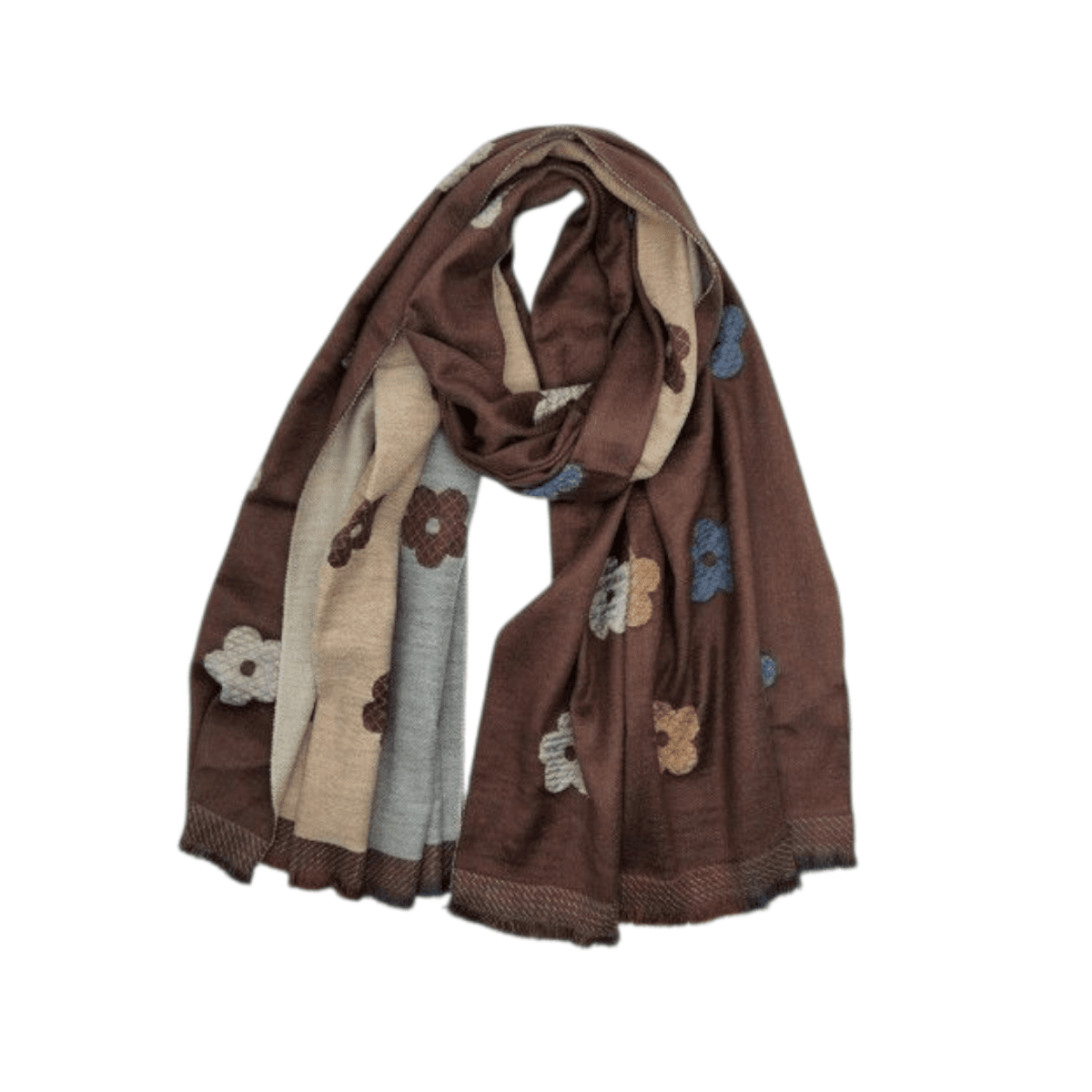 WBY-26120 Skjerf ullmix  - brun