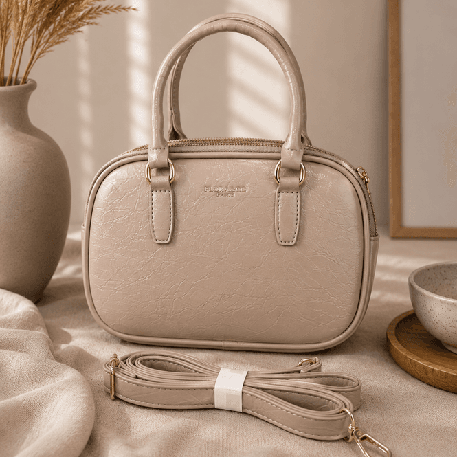 Hovedbilde FL9908 veske imitert rustikk skinn - beige KUN ...