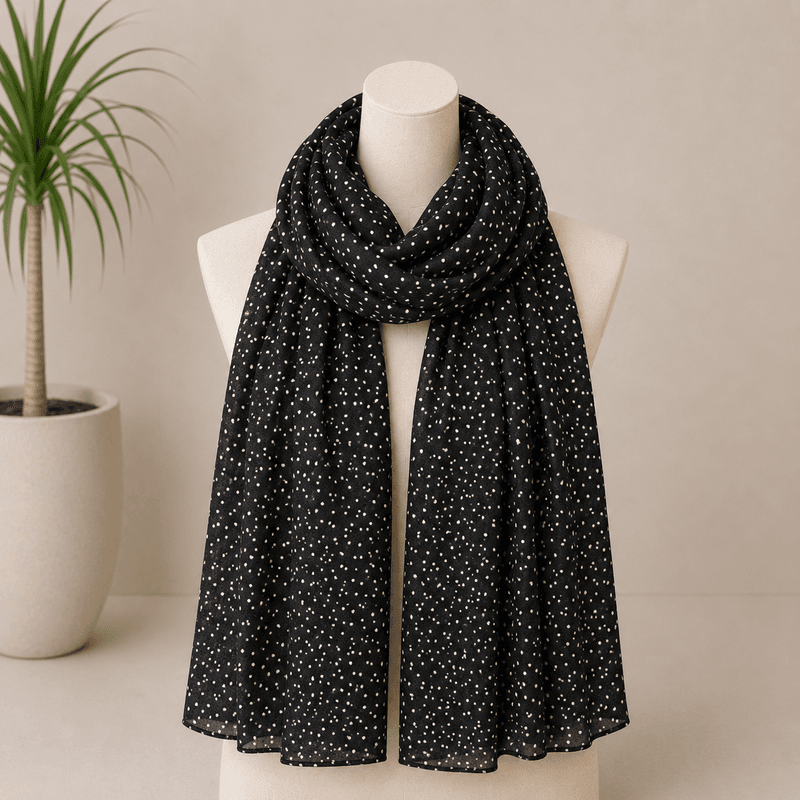 C309 Skjerf viscose  - sort