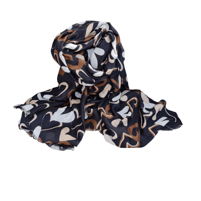 Hjerteskjerf i viscose - sort