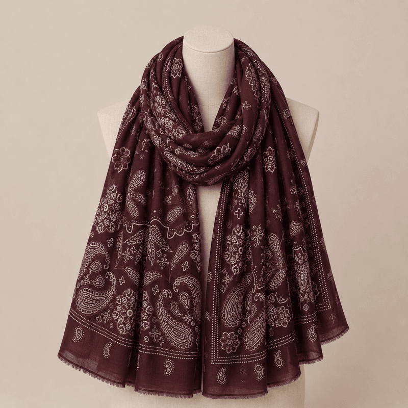 C311 Skjerf viscose  - burgunder