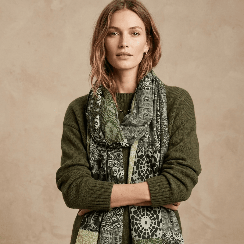 C314 Skjerf viscose  - grønn