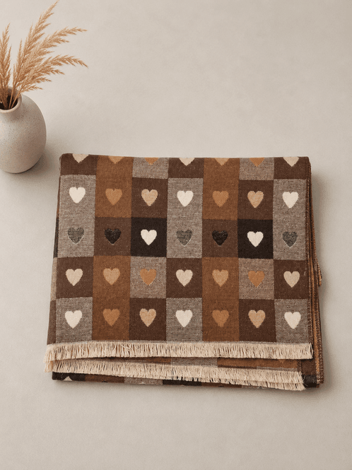 Hovedbilde WK05 Skjerf mellomtykk viscose - sort/brun