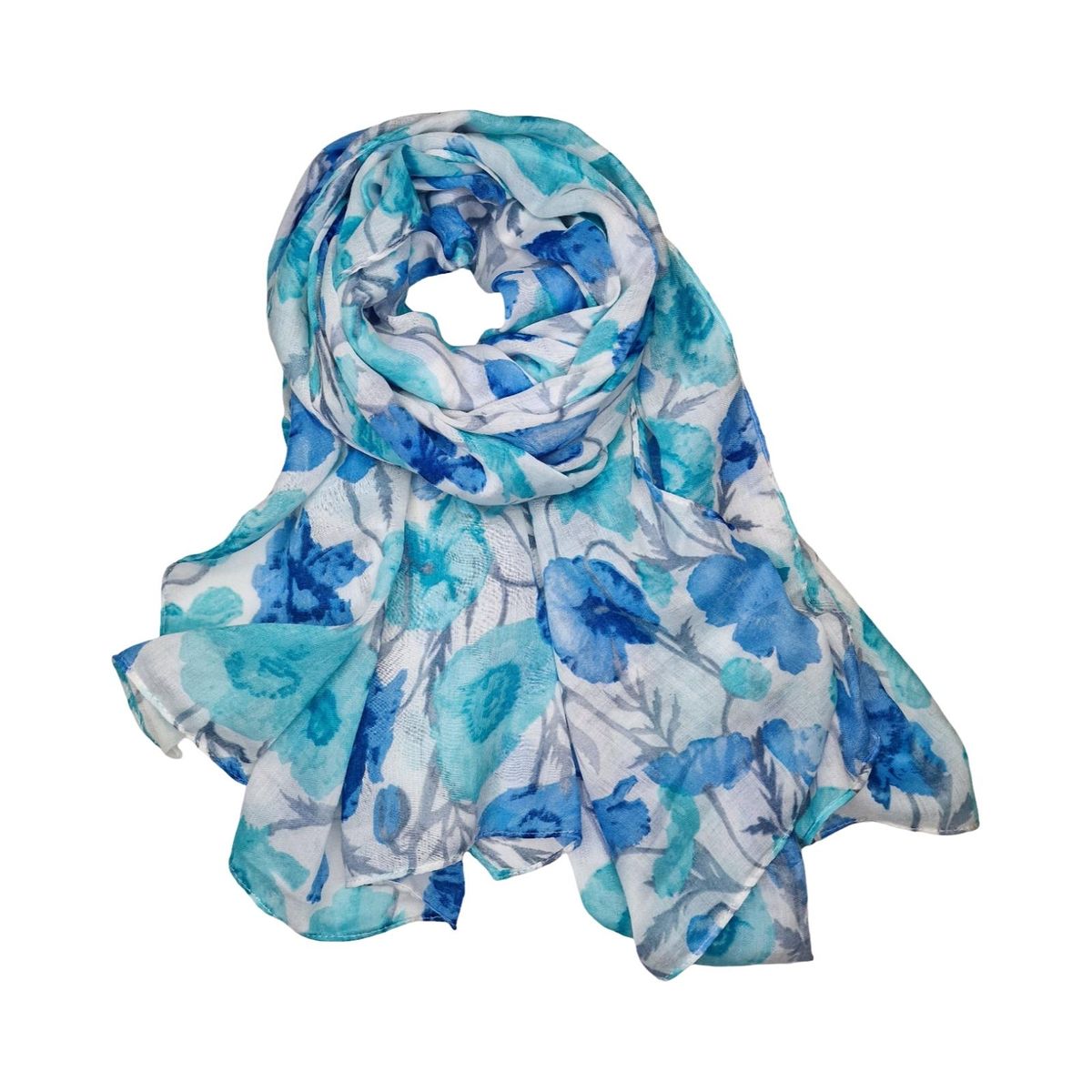 C280 Skjerf viscose/bomull - blå