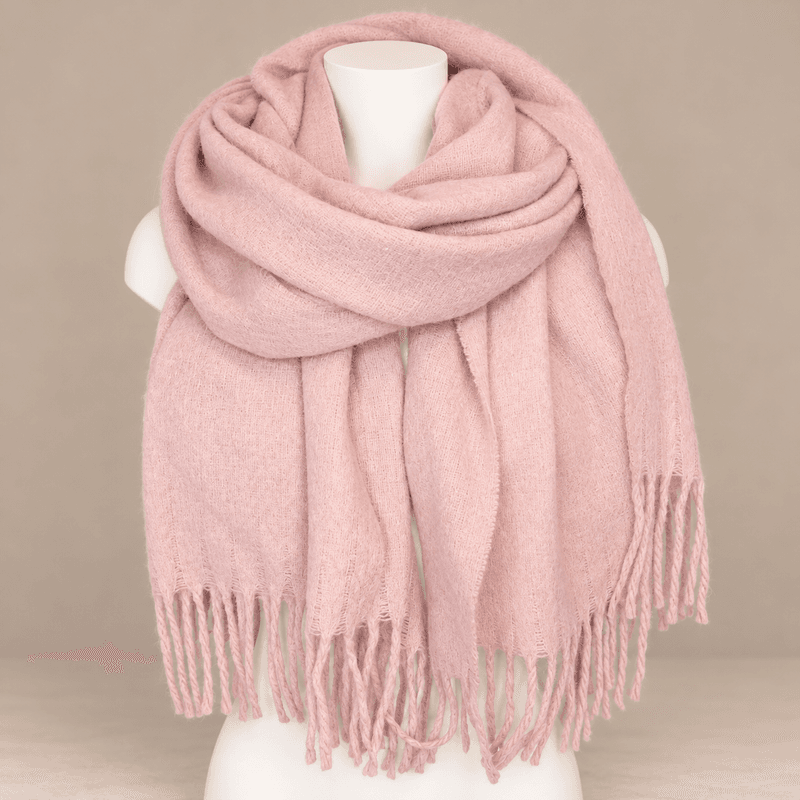 Mellomtykt skjerf viscose - rosa