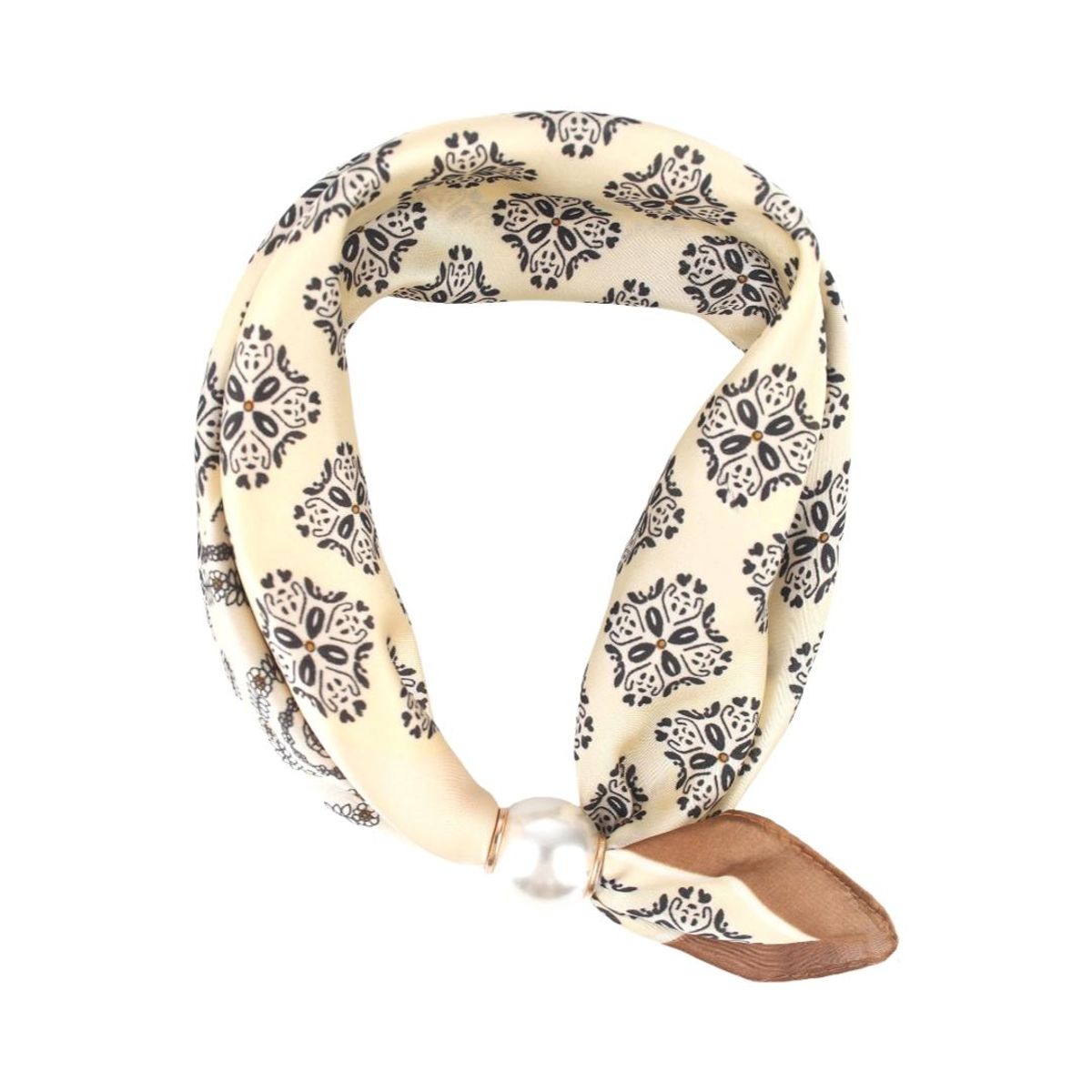 09835  Lite skjerf silkelook m/magnet - beige