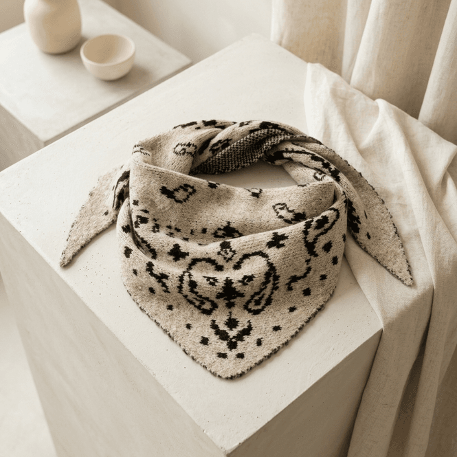 Hovedbilde ZY2311 Lite halsskjerf ullmix - beige