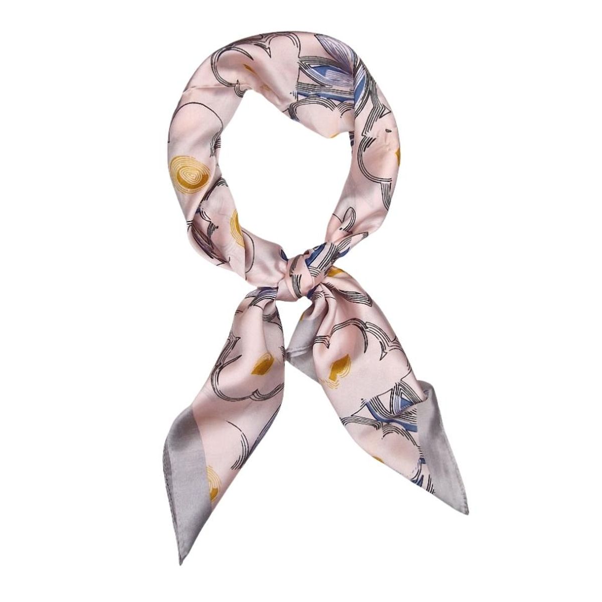 FJ445  Lite skjerf blomster - rosa KUN 2STK