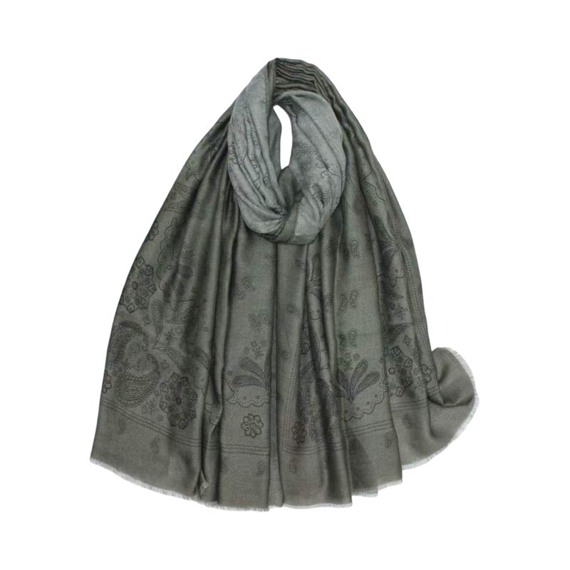 C311 Skjerf viscose  - grønn army