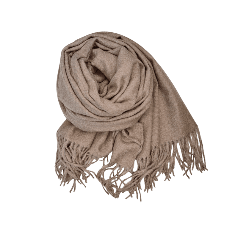 412 Ensfarget skjerf i viscose - taupe