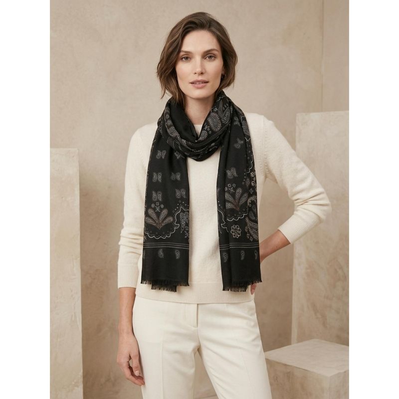 C311 Skjerf viscose  - sort