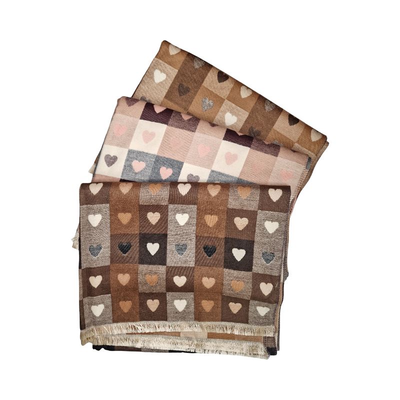 WK05 Skjerf mellomtykk viscose - sort/brun