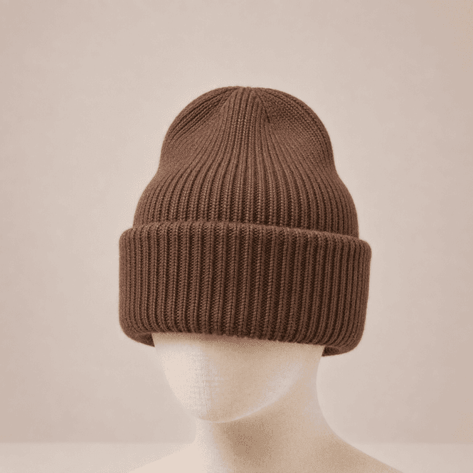 Hovedbilde Lue viscose strikk - brun