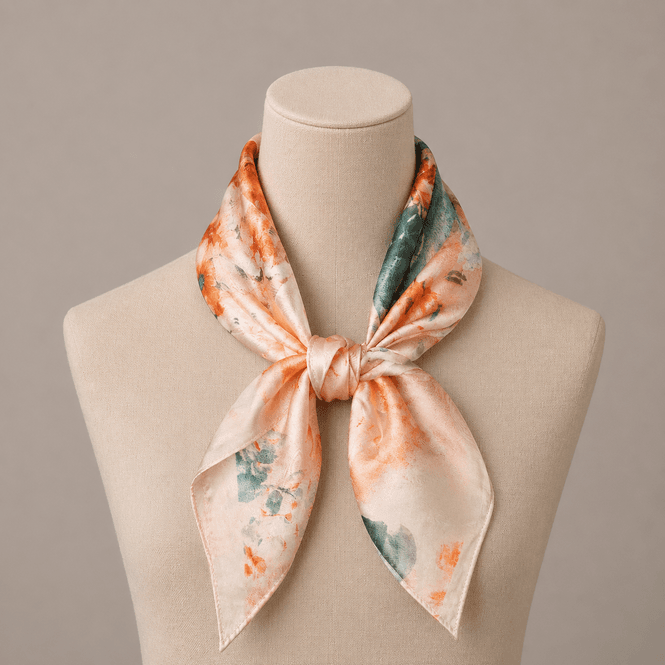 Hovedbilde FJ494  Lite skjerf printet - orange