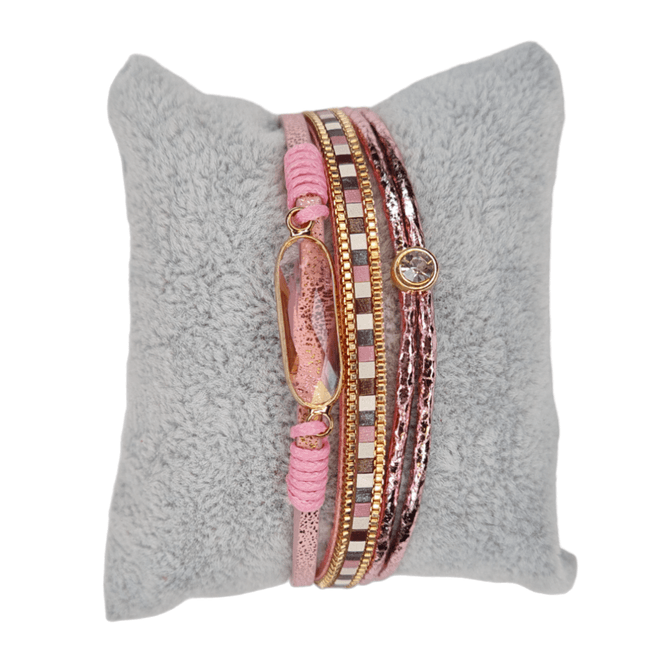 Hovedbilde Armbånd rosa/gull 2124