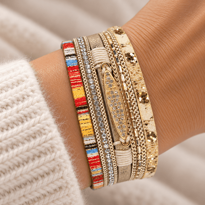 Hovedbilde Armbånd beige/gull 2123